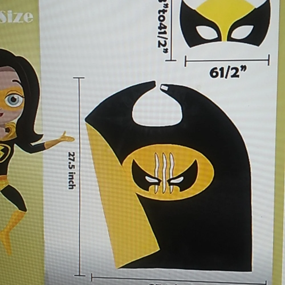 Superhero Cape Werewolf Satin Cape wash in cold and air dry. 26.5 x 26 inches